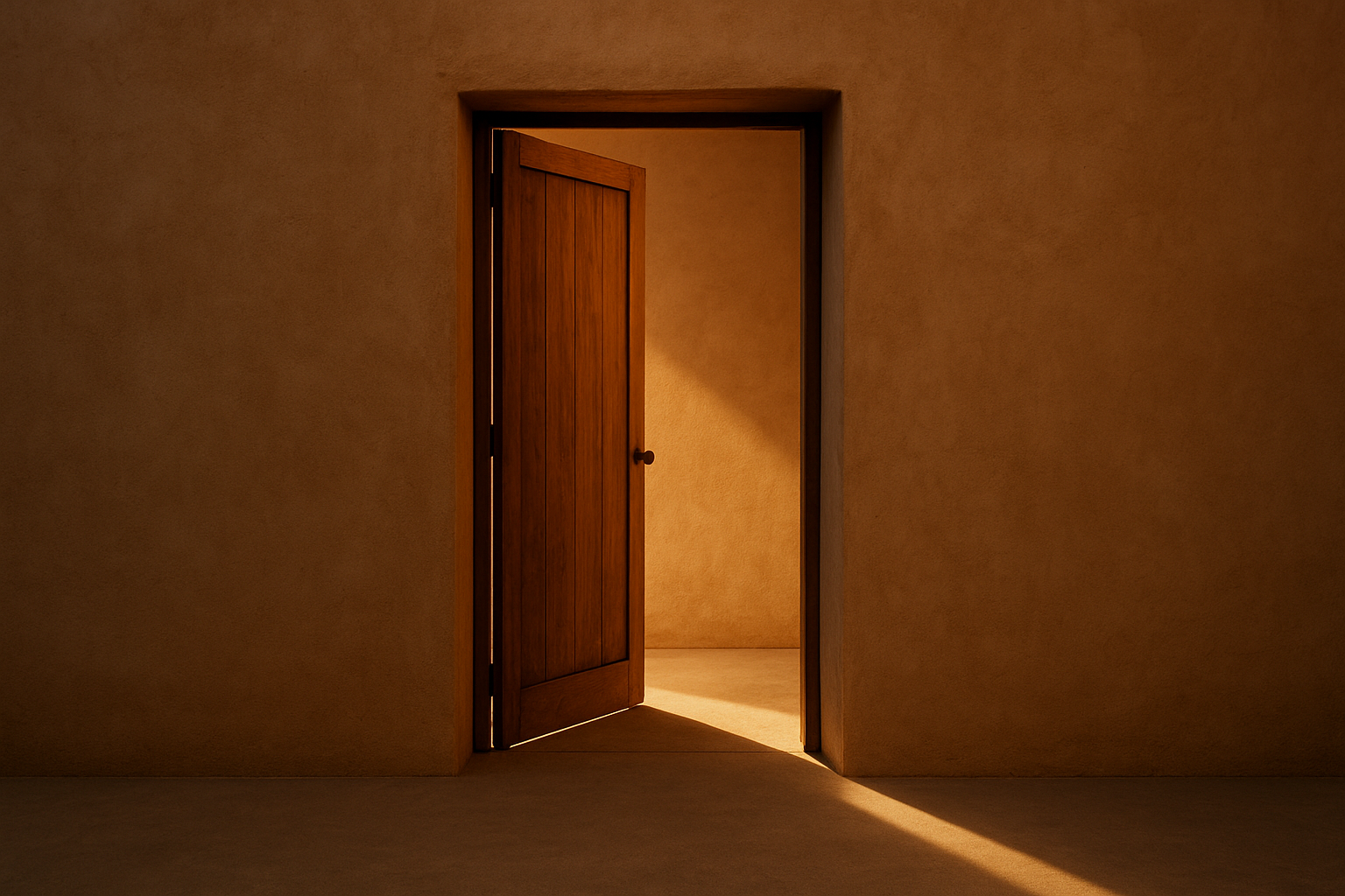 Warm architectural doorway with golden light